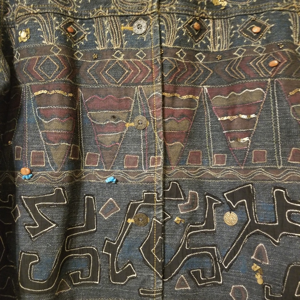 Chico's Patterned Button Down Jacket - Picture 4 of 5